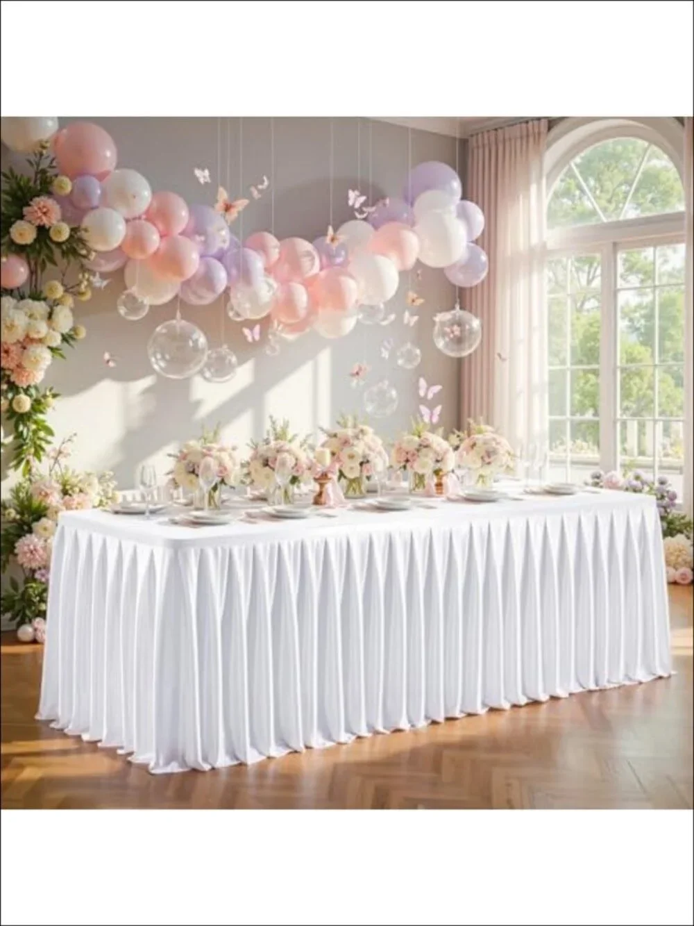 Satin Tablecloth 8FT Rectangle Wrinkle Resistant Glitter for Wedding Banquet